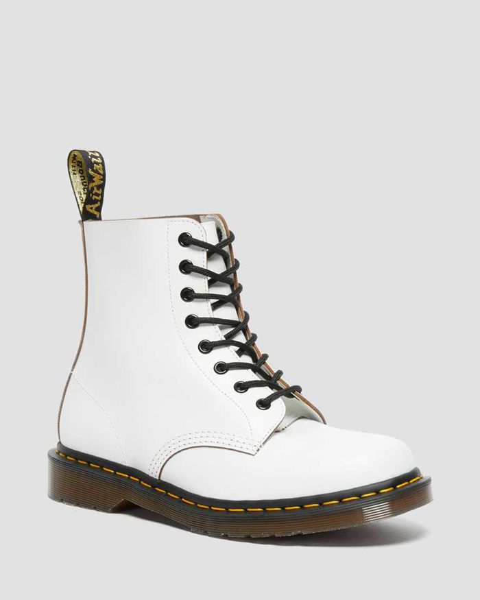 Dr Martens Vintersko Dame Hvite 1460 Vintage Made In England Lace Up 4361UJPBZ